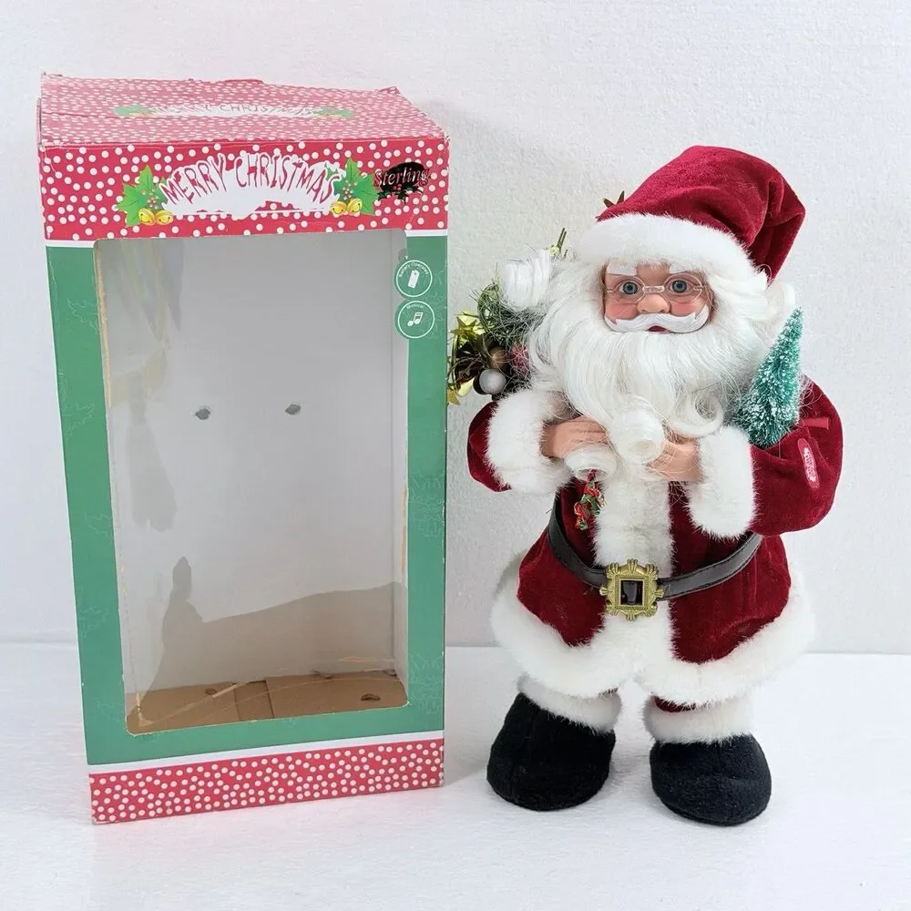 Vintage Santa Claus Singing Jingle Bells Christmas Holiday Decoration SINGS ONLY